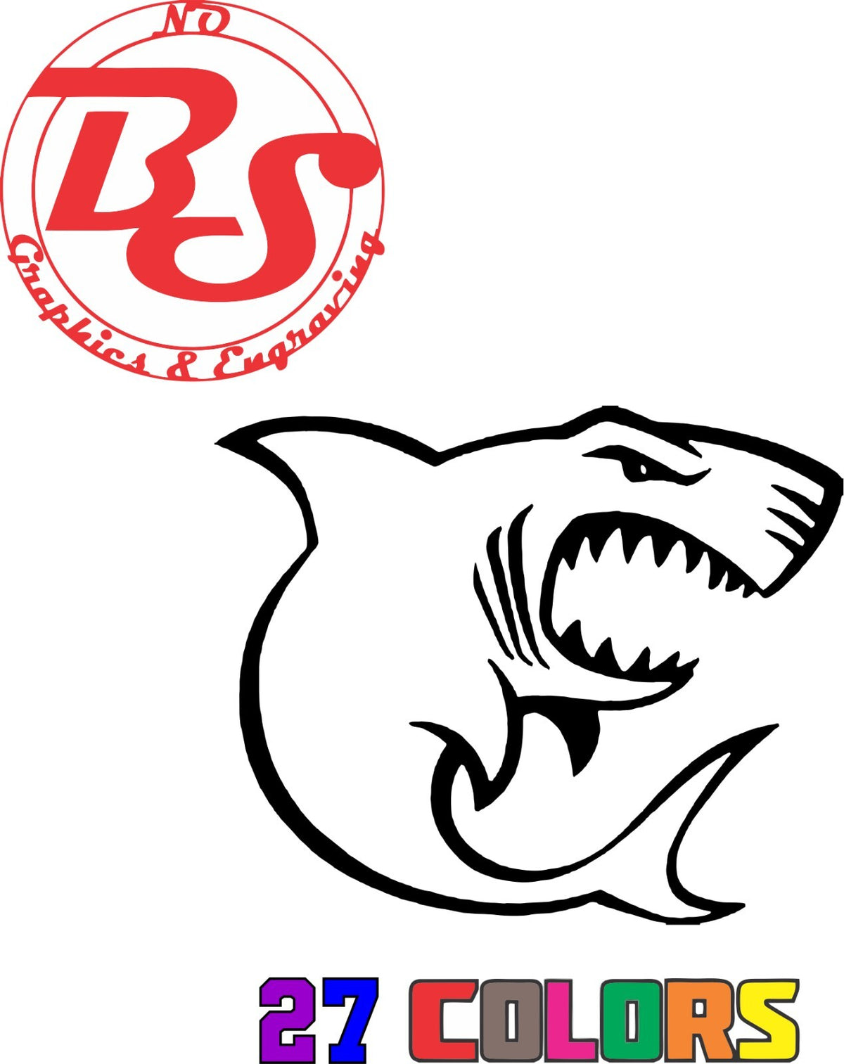 6-Inch Ocean Fish Vinyl Decal - Shark Great White Hammerhead Ocean Salt Water Fish
