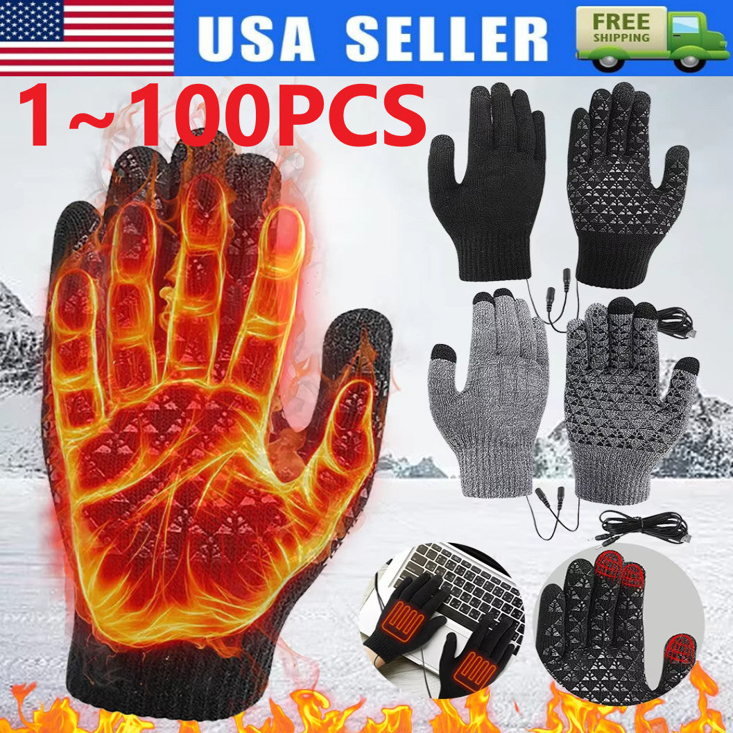 Rechargeable Heated Gloves for Winter Outdoor Activities - Windproof & Touchscreen Compatible