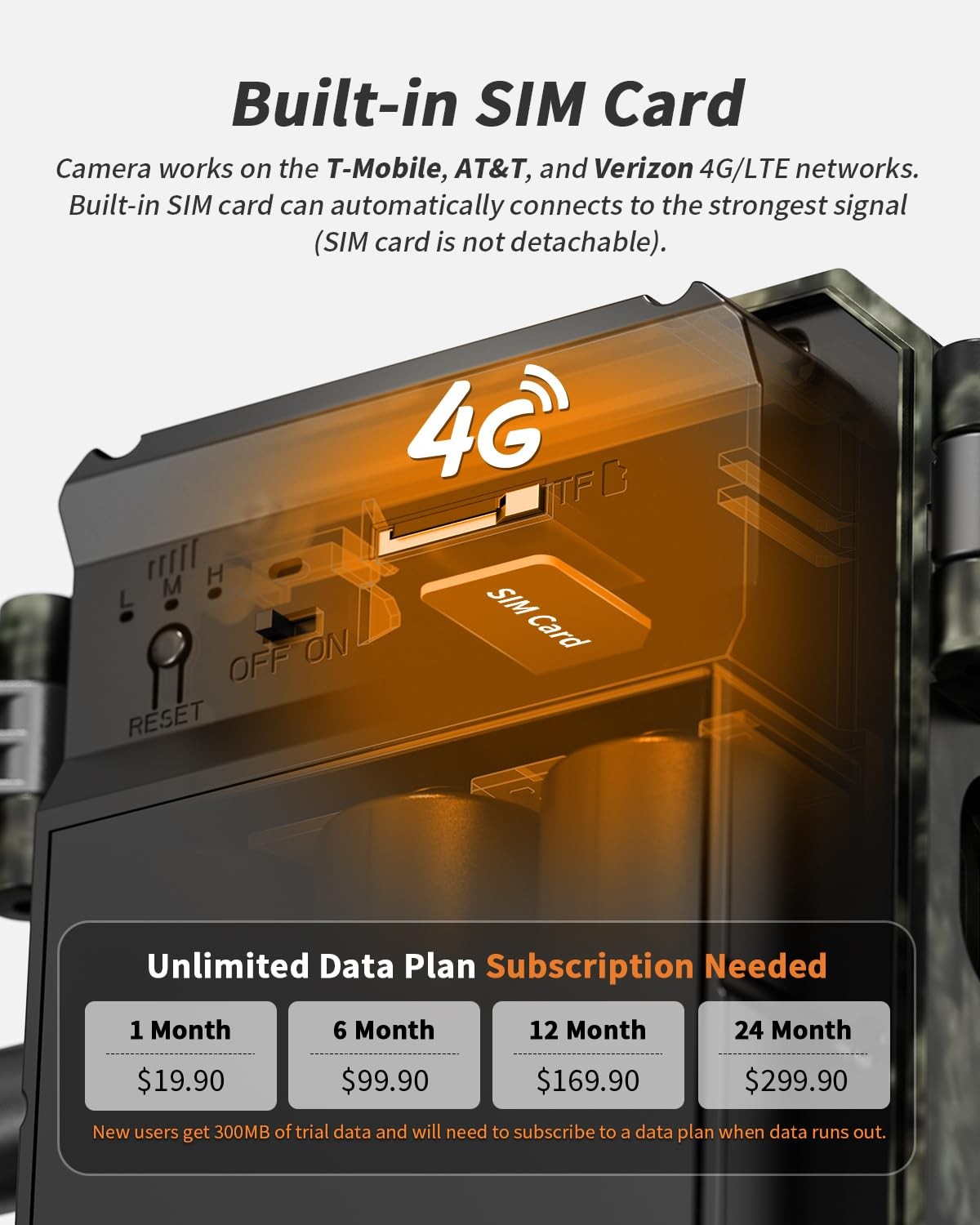4G LTE Solar Trail Camera with 4K Live View Night Vision Waterproof Wildlife Monitoring