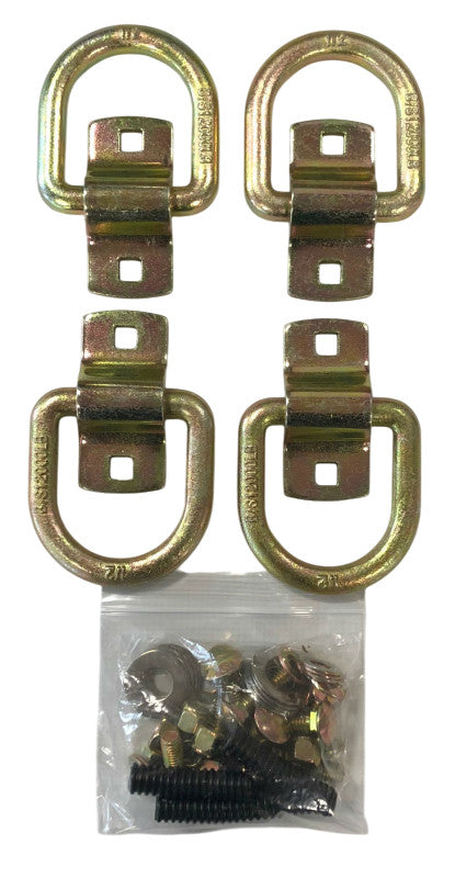 Heavy Duty Trailer D-Ring Tie Down Kit - 12,000 lb Capacity, Adjustable