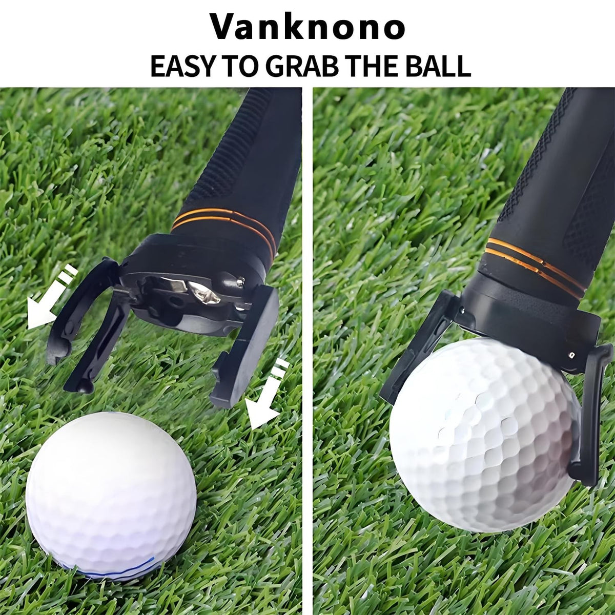 Golf Ball Retriever Set - 6 Foldable 3-Prong Claw Pickups for Golfers