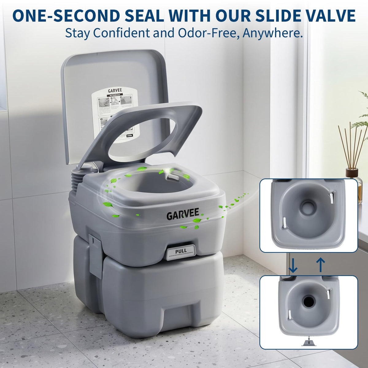 Portable Camping Toilet with 5.3 Gallon Waste Tank & Carry Bag