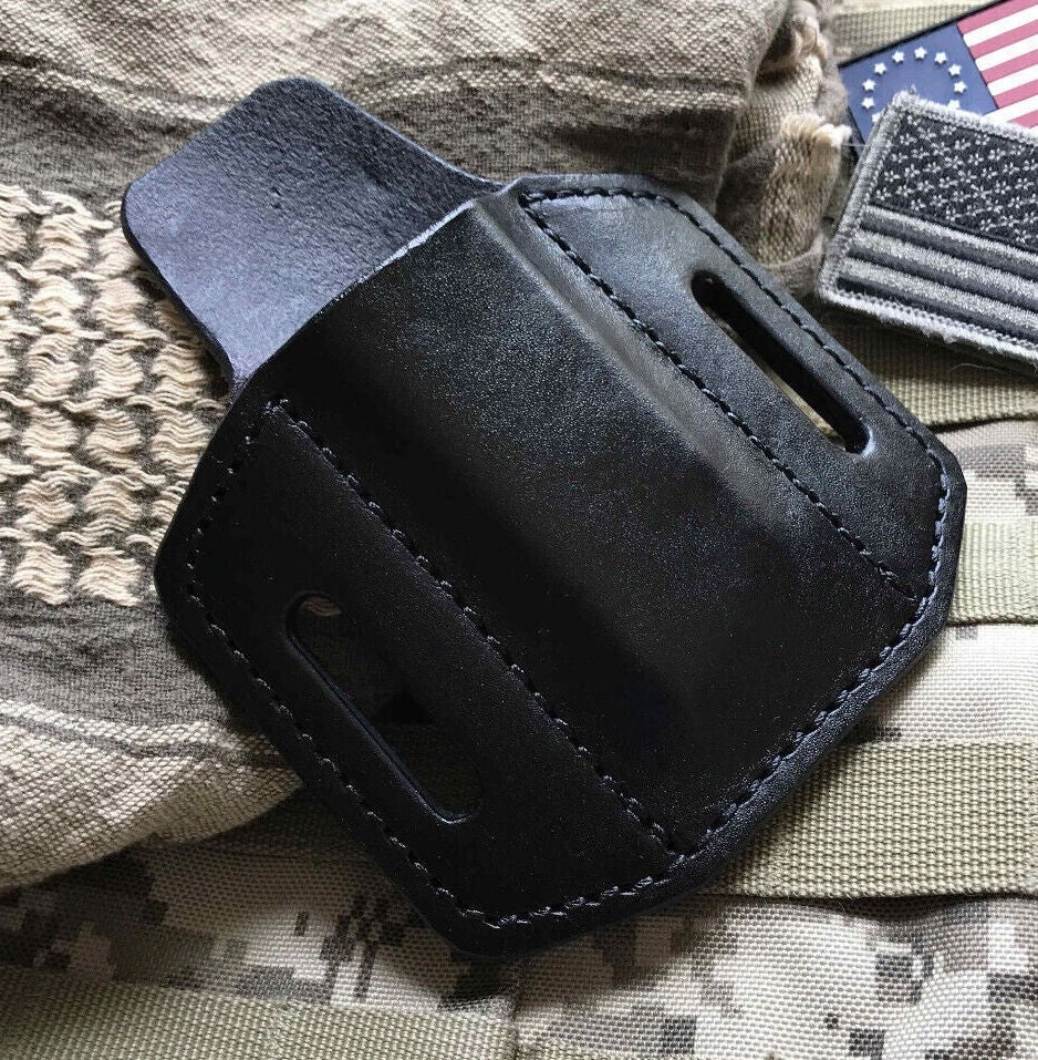 Leather Magazine Pouch - Fits Springfield Hellcat Sig P365 P239 XDM & More USA Made