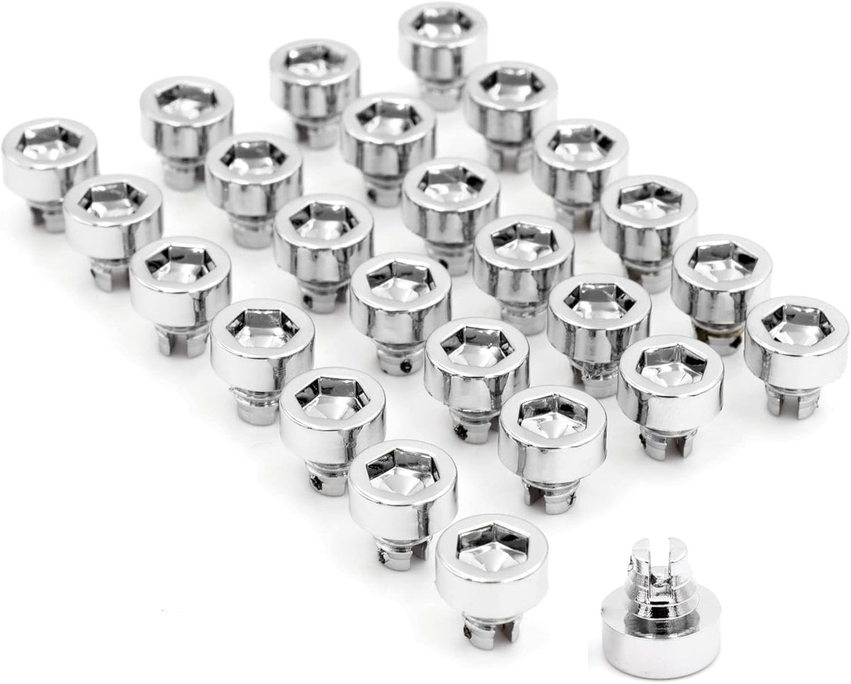 50PCS Chrome Silver Wheel Rim Rivets Nuts for Car Wheel Trim Replacement