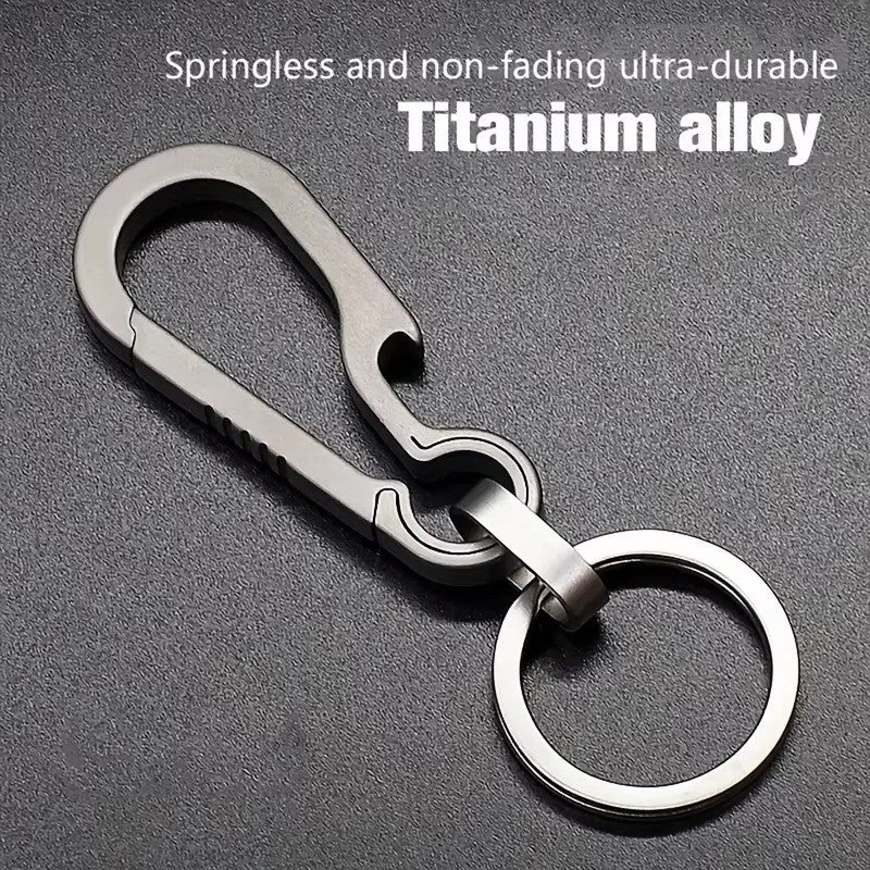 Titanium Carabiner Keychain with Bottle Opener - Camping, Hiking, Travel Accessory