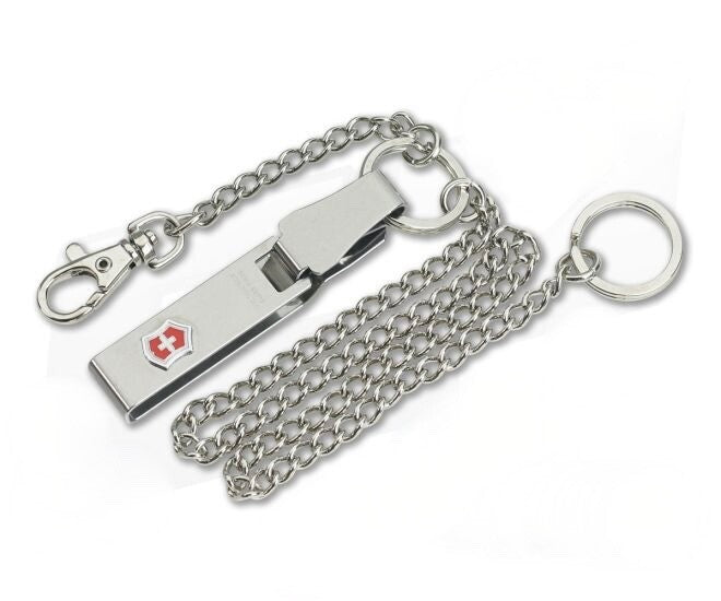 Victorinox Swiss Army Belt Clip with Chains - Stainless Steel, 16in & 4in