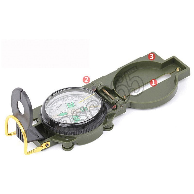 Metal Lensatic Compass Military Style Aluminum Housing Navigation Tool