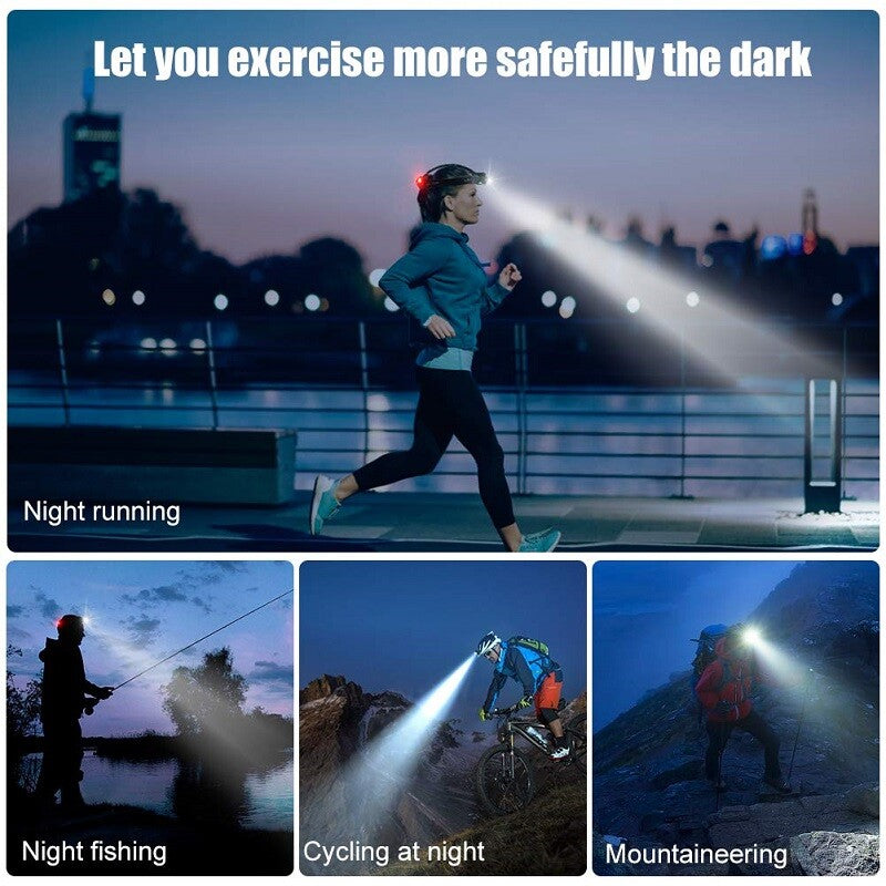 25000LM Rechargeable LED Headlamp Waterproof Head Torch for Outdoor Activities