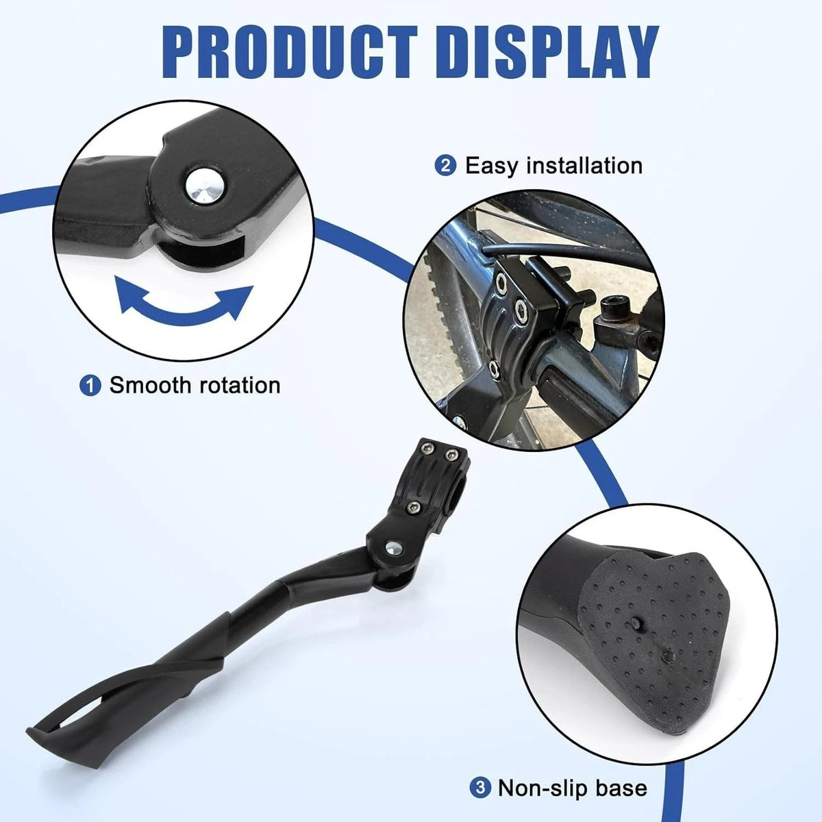Universal Heavy Duty Ebike Kickstand 24-29 Inch Aluminum Support Adjustable