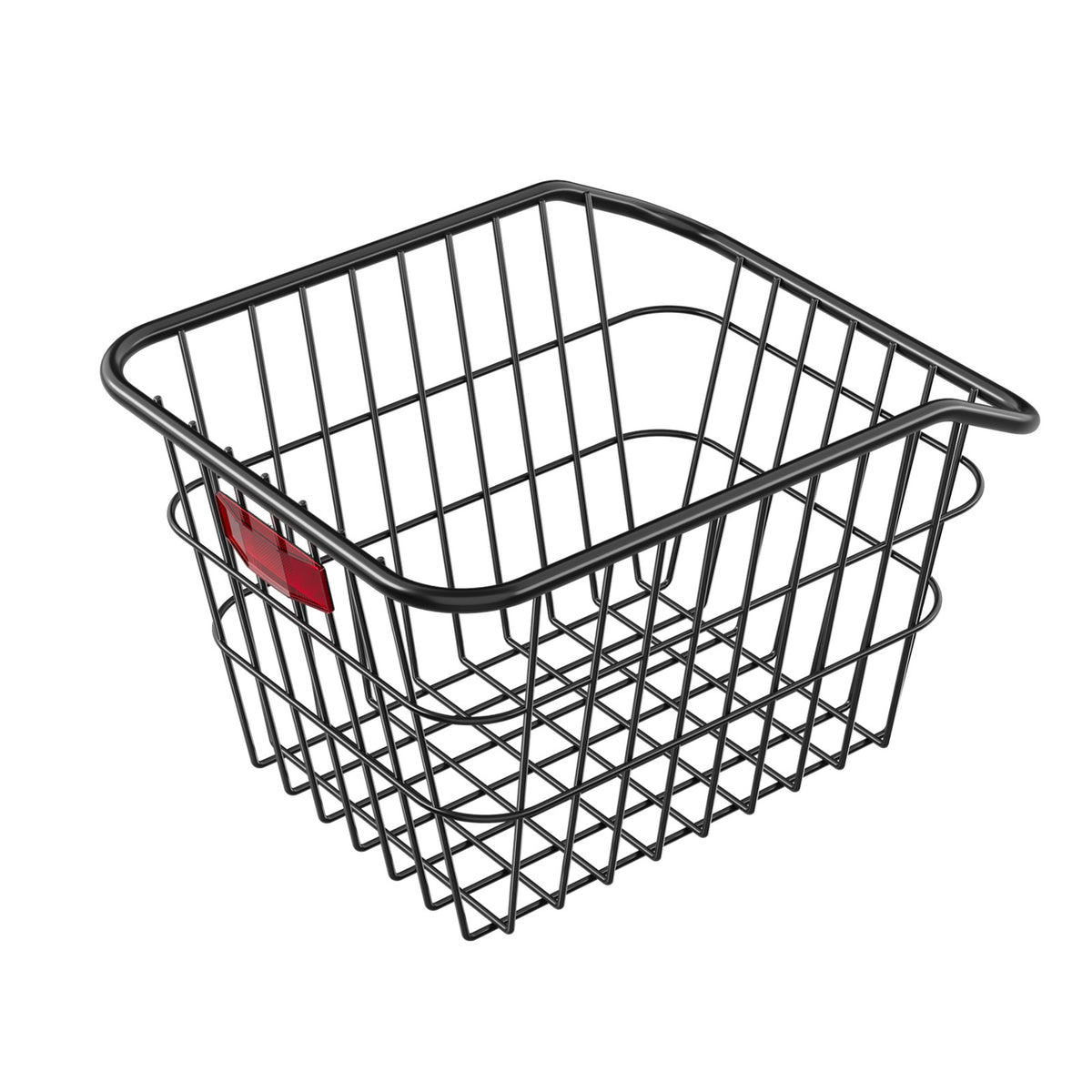 Bike Rear Basket with Reflective Tail Light Cover - Metal Wire Storage