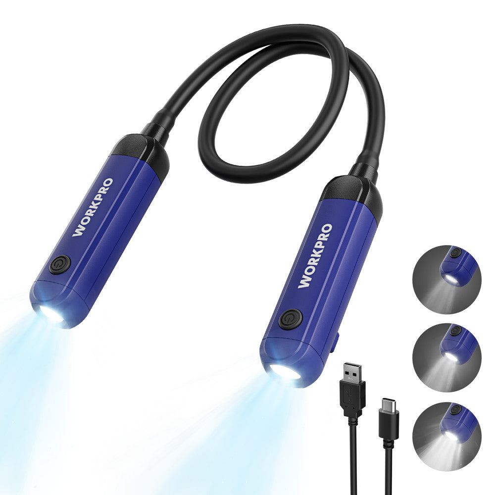 Rechargeable LED Neck Light with 3 Brightness Levels, Hands-Free & Adjustable