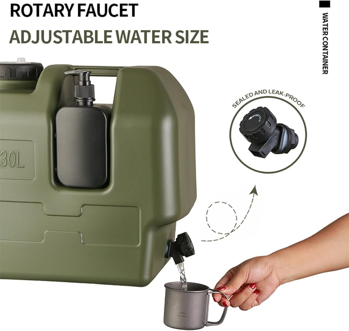 8 Gallon Water Container with Spigot - Portable Outdoor Water Storage Tank