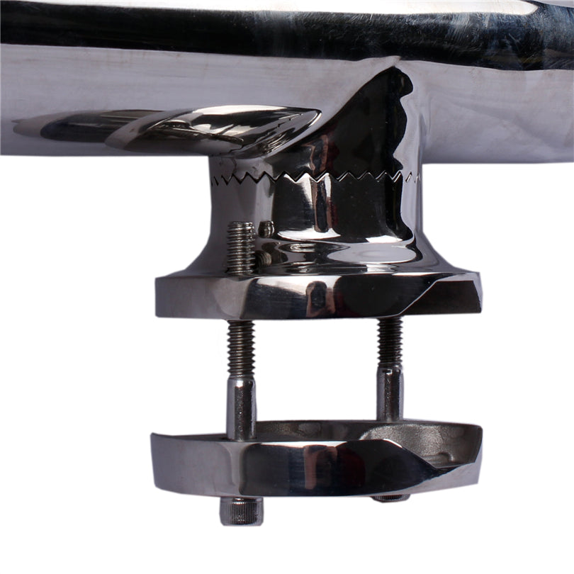 Adjustable Stainless Steel Boat & Marine Fishing Rod Holder Clamp 1-1/4"-2" Rail