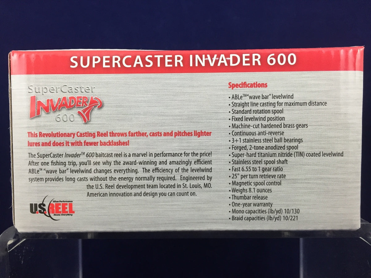 600 Invader Right Hand Baitcasting Reel - Heavy Duty Fishing Reel