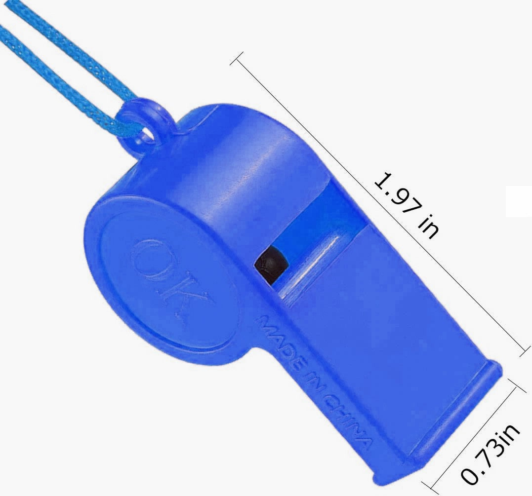 Bulk Plastic Sports Whistles with Lanyard - 72 Pack Loud Safety Noisemakers