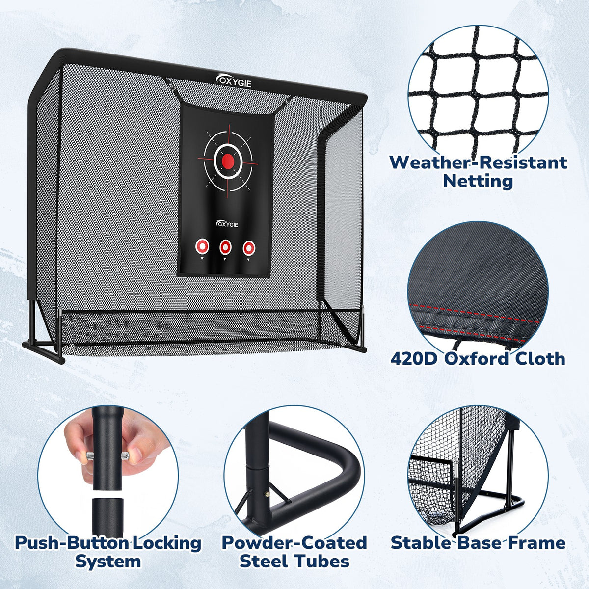 Heavy-Duty 10x7.5ft Golf Practice Net with Target Cloth & Ball Collection