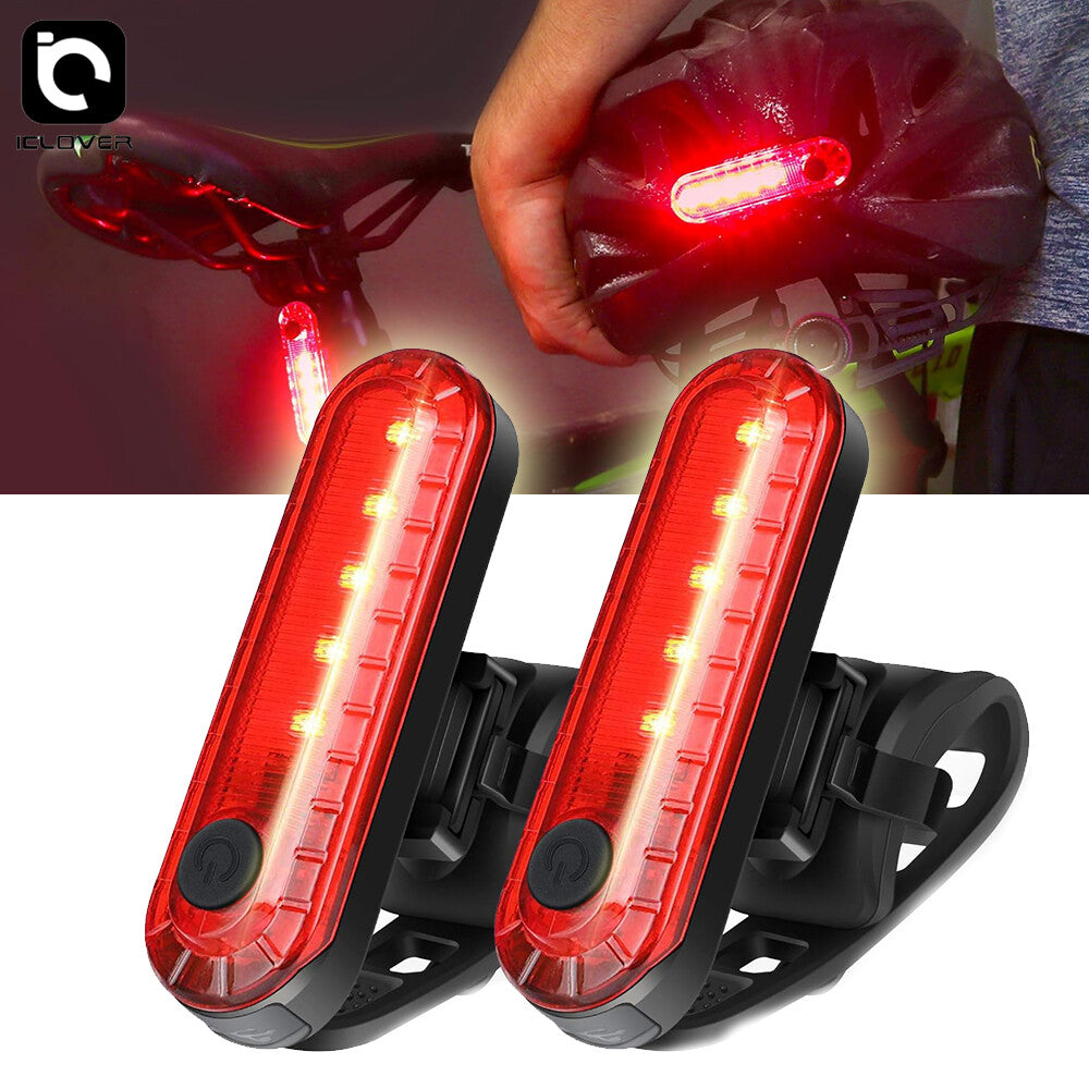 Rechargeable Bike Tail Light Set - USB LED Rear Safety Lights for Bicycle, Scooter, Helmet & More