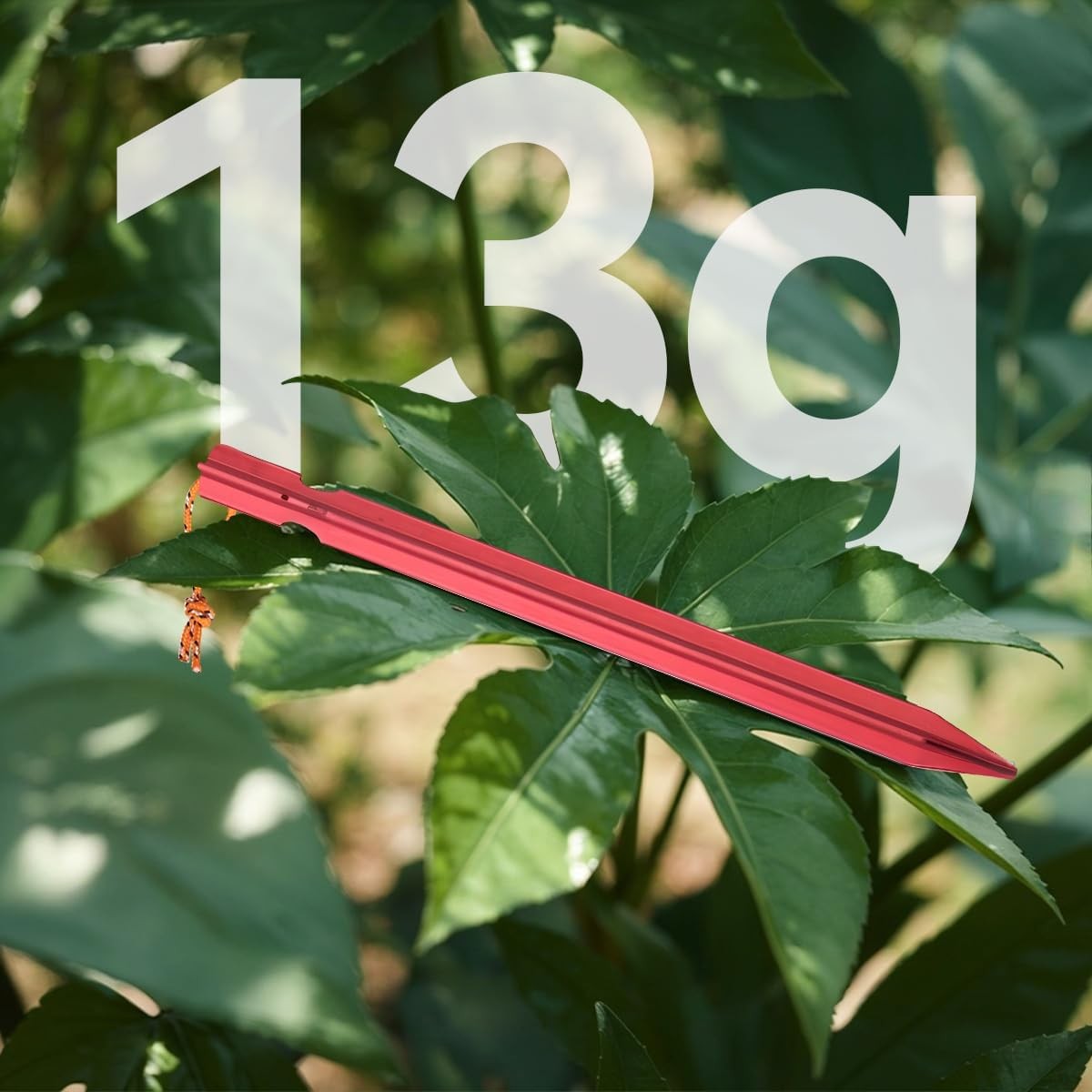 12 Pack Ultralight Aluminum Tent Stakes - 7-inch Ground Pegs with Reflective Red Ropes