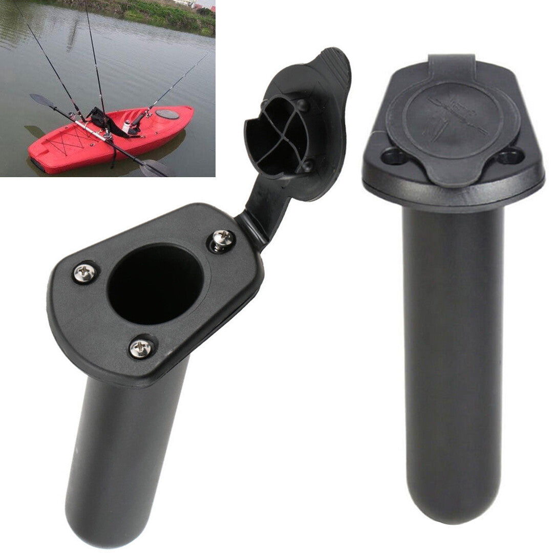 2 Pack Kayak Fishing Rod Holders with Cap Cover - Durable Mounting Brackets