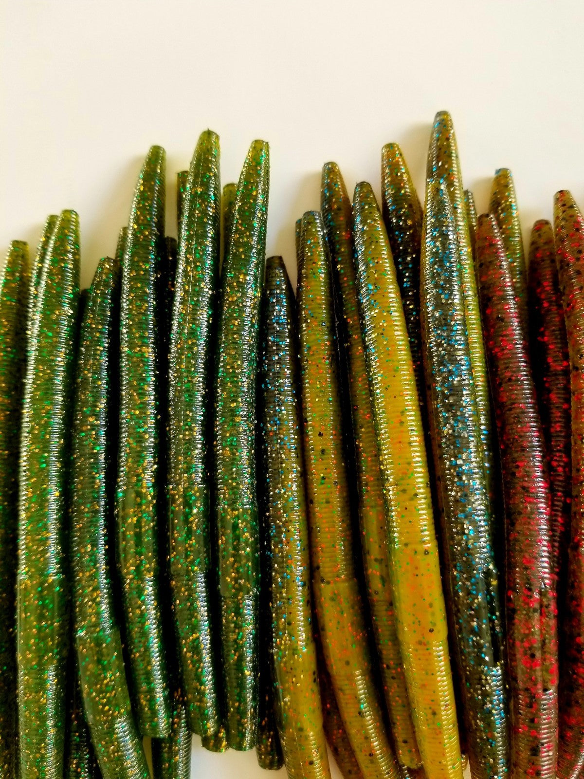 Soft Plastic Bass Worms 50 Pack - Senko Style Fishing Lures with 5 Colors
