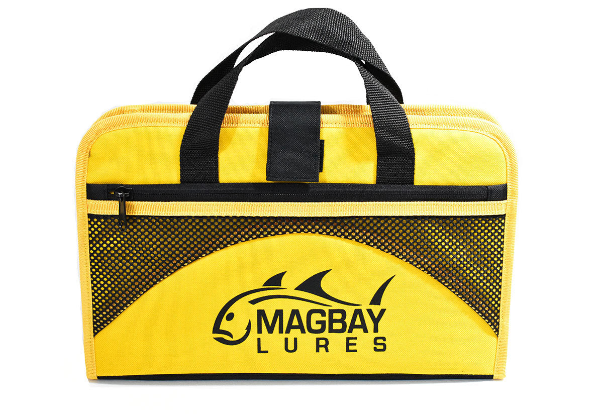 25-Pocket Saltwater Fishing Jig Bag with Hook Snag Protection - Yellow