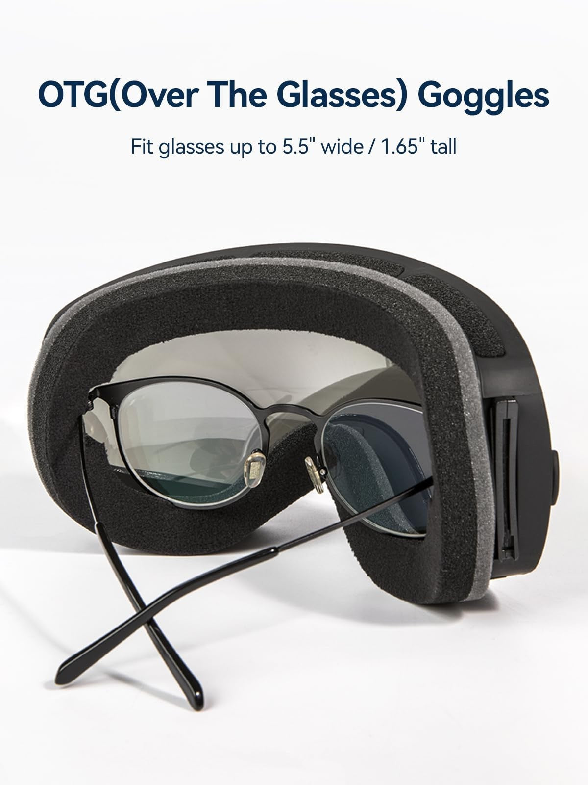 Polarized Ski Goggles for Men & Women OTG Snowboard Goggles UV Protection
