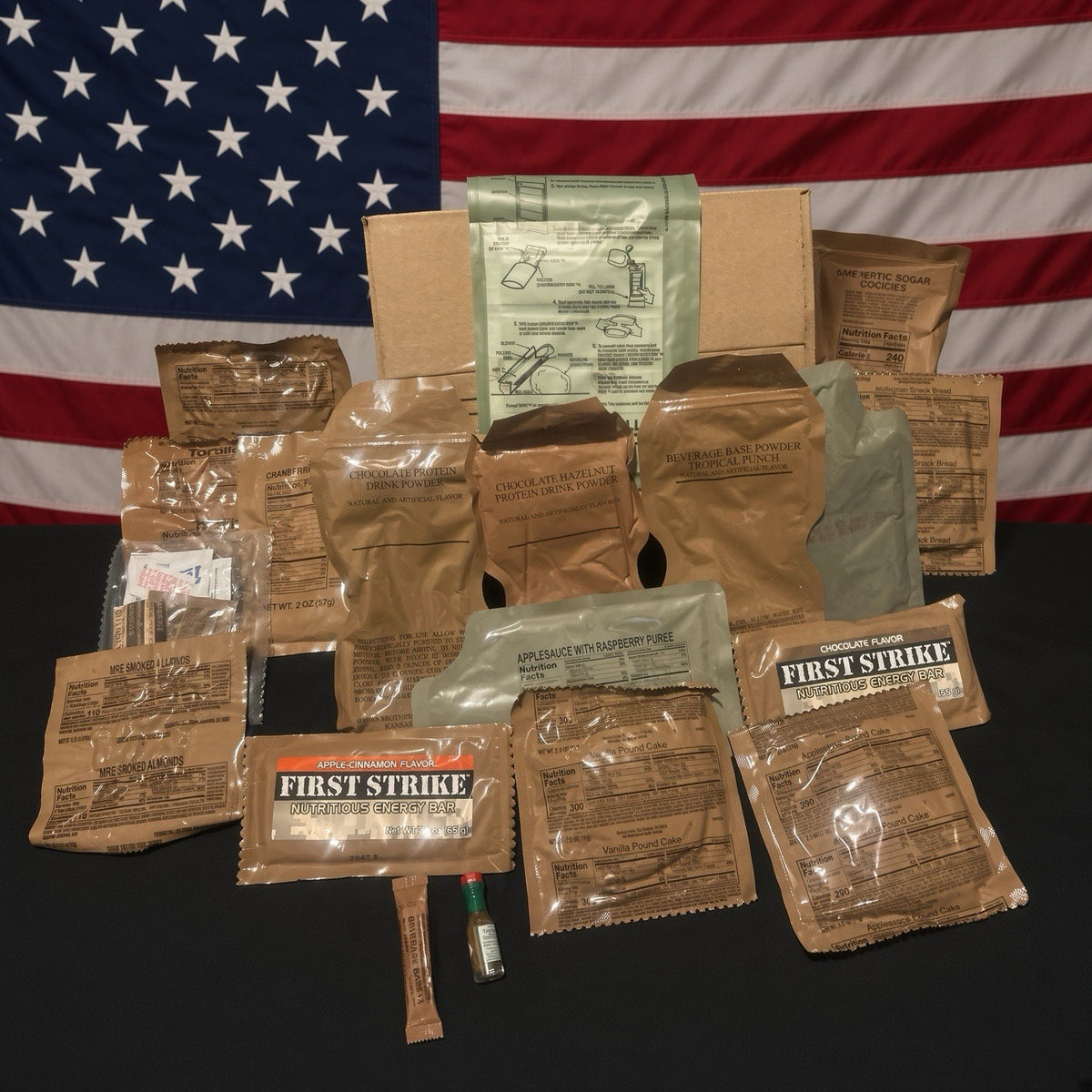 Military MRE Large Accessory Sample Pack 50+ Food Items & Snacks