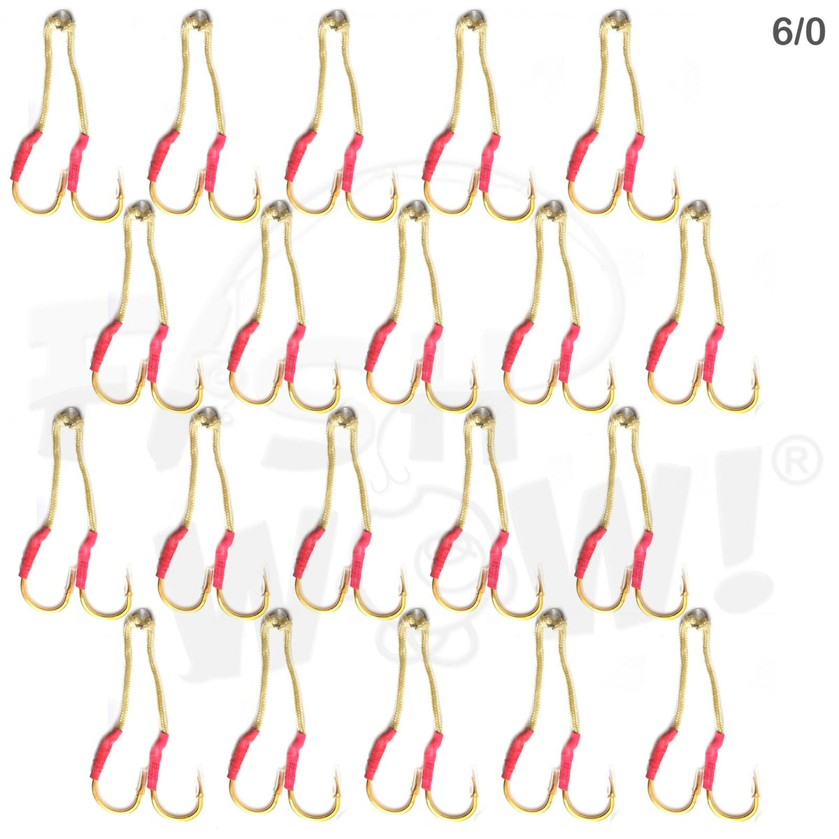 40pcs Fish WOW!® Assist Hooks 6/0 Gold for Vertical & Butterfly Jigs