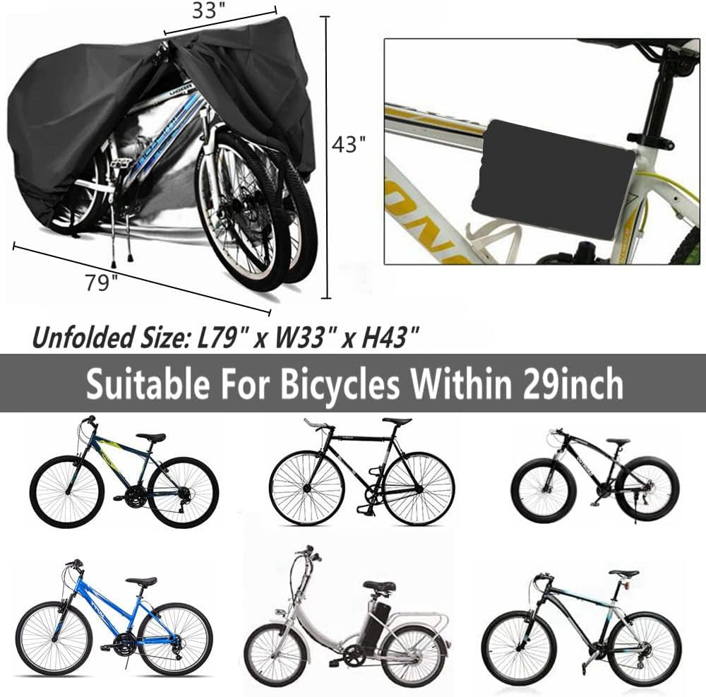 Heavy Duty Waterproof Bike Cover for 2 Bikes - Outdoor Protector, All-Weather