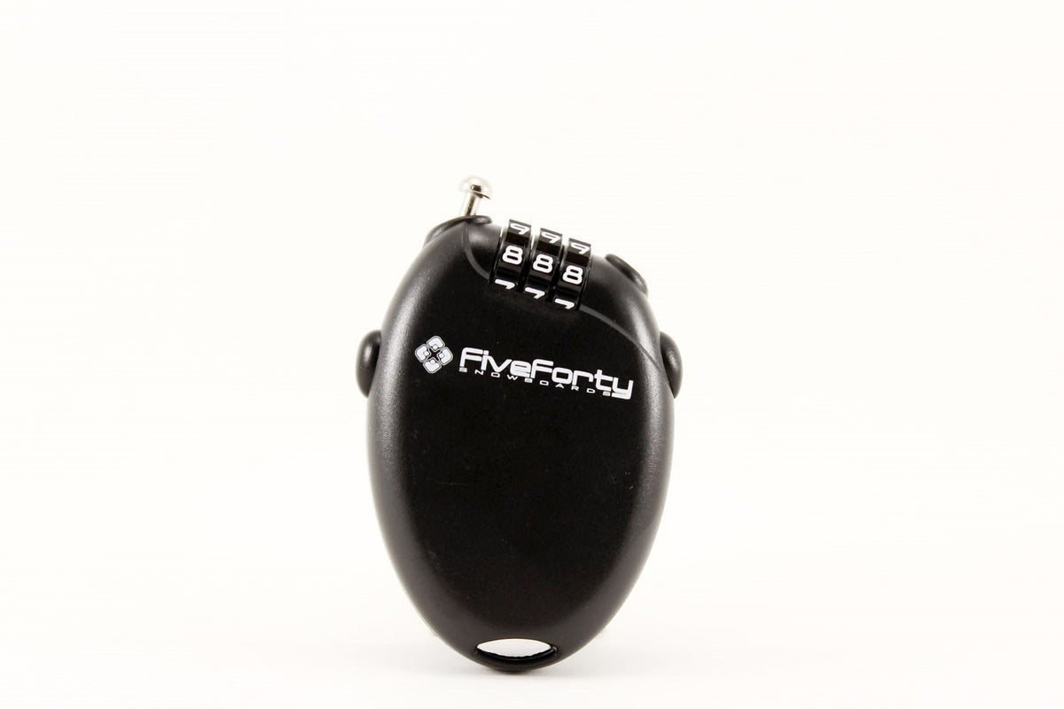 Mini Retractable Cable Lock for Snowboards - Black, 30-inch Combo Lock