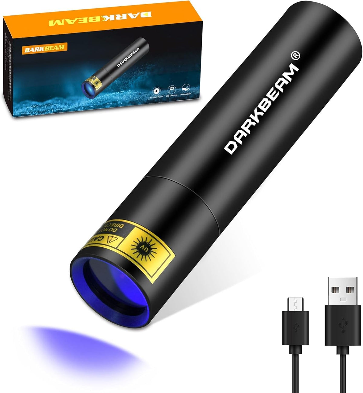 Mini UV Flashlight 365nm Black Light Rechargeable Handheld
