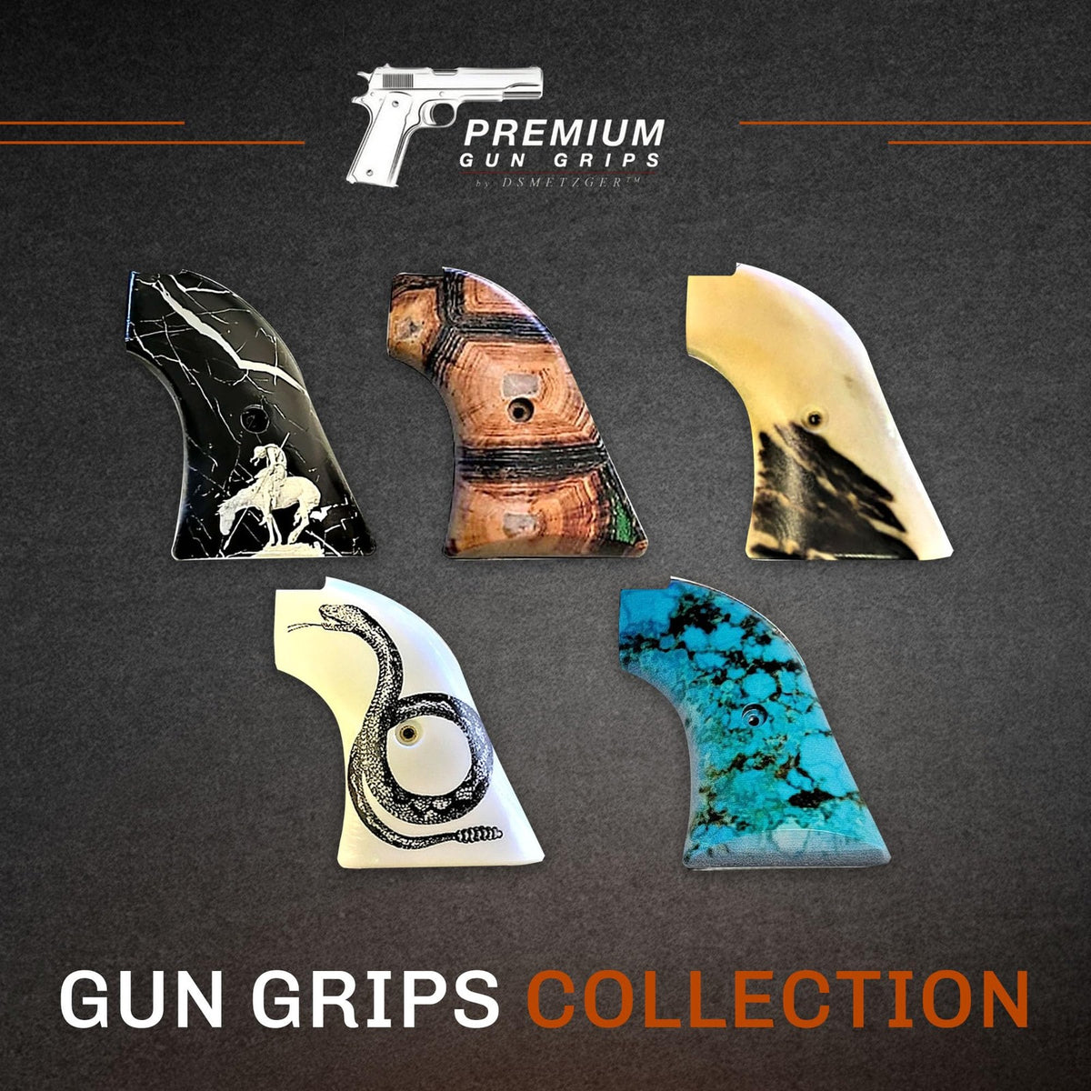 Heritage Rough Rider Revolver Grip Panels - Blue Turquoise ABS Fit .22 LR .22 Magnum