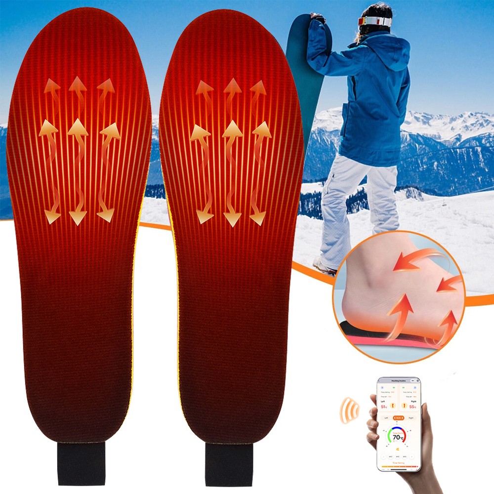USB Rechargeable Heated Insoles for Men and Women Foot Warmer with App Control