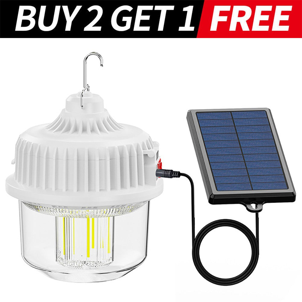 Solar Powered LED Camping Lantern with Rechargeable Battery & Waterproof Design