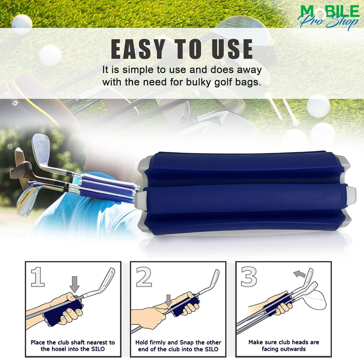Golf Club Carrier – Lightweight Durable Holds 6 Clubs with Carry Handle