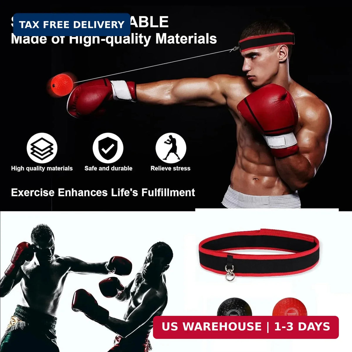 Boxing Reflex Ball Set with Headband - Training Equipment for Reaction & Agility