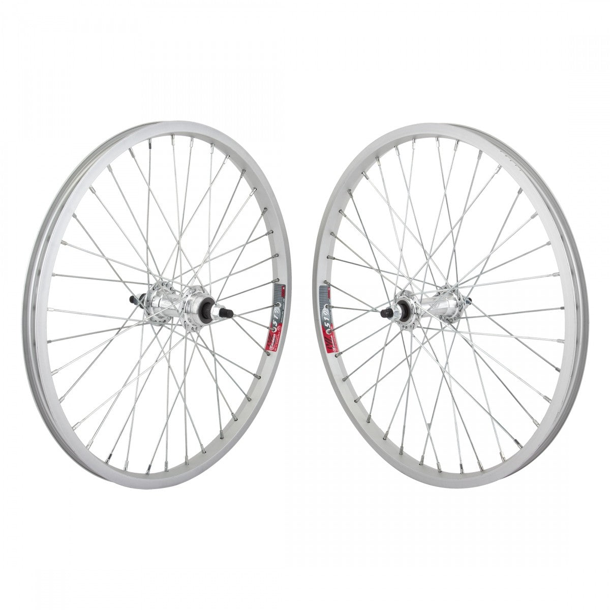 20 Inch Alloy BMX Wheelset with Weinmann 519 Rims and 3/8 Bolt-On Axles