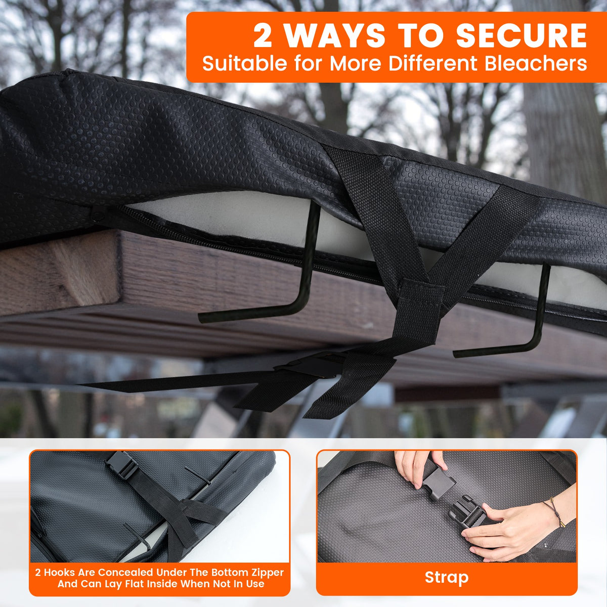 Heated Stadium Seats with Massage & Reclining Support for Bleachers