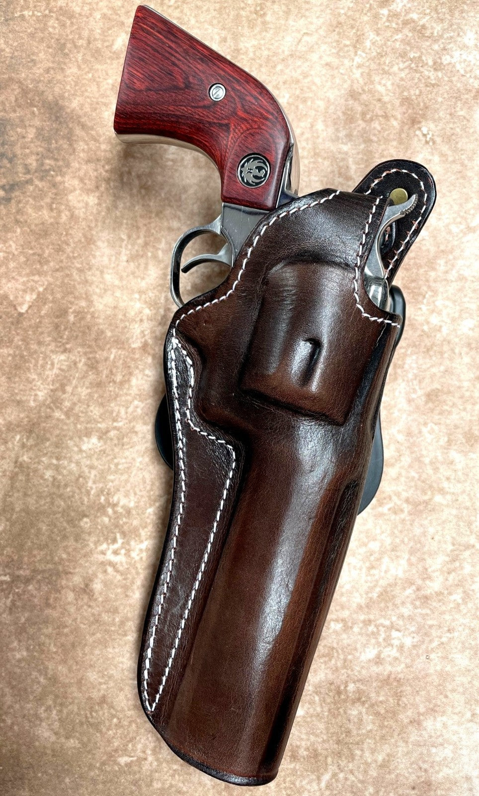 Right Hand Leather Rotating Holster for Pistols - Heavy-Duty Paddle Design