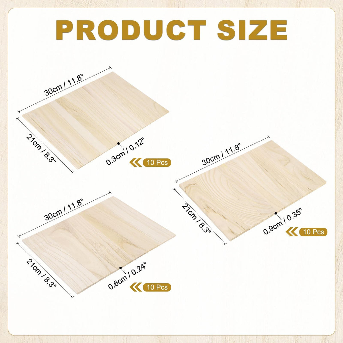 Martial Arts Wood Breaking Boards 3mm 6mm 9mm Pack for Taekwondo Karate Training