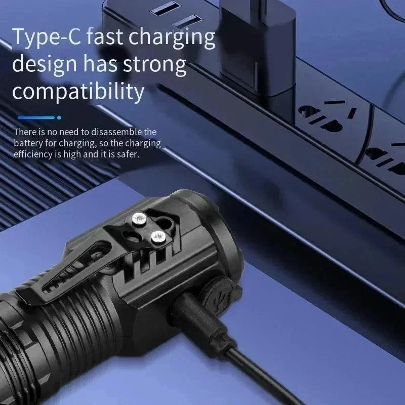 1200000LM USB Rechargeable LED Flashlight Super Bright Tactical Torch