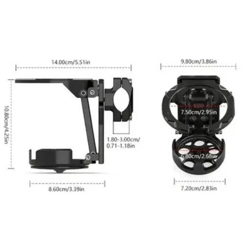 Foldable Motorcycle Cup Holder Adjustable Water Bottle Mount