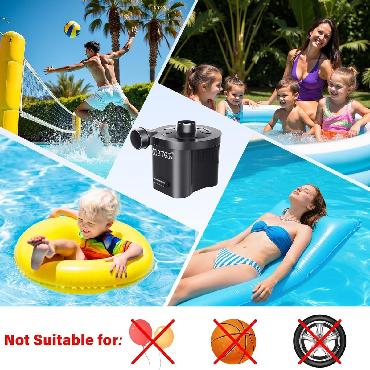 Battery Operated Air Pump for Camping Inflatable Pools and Air Mattresses