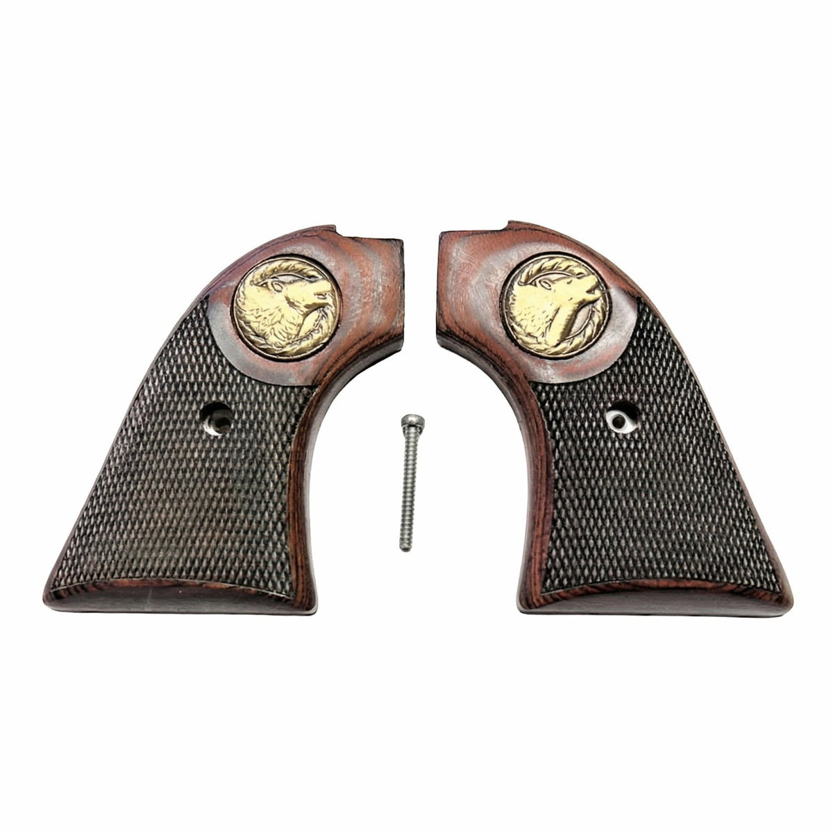 Heritage Rough Rider Checkered Rosewood Gun Grips for .22 LR & .22 Mag Revolvers