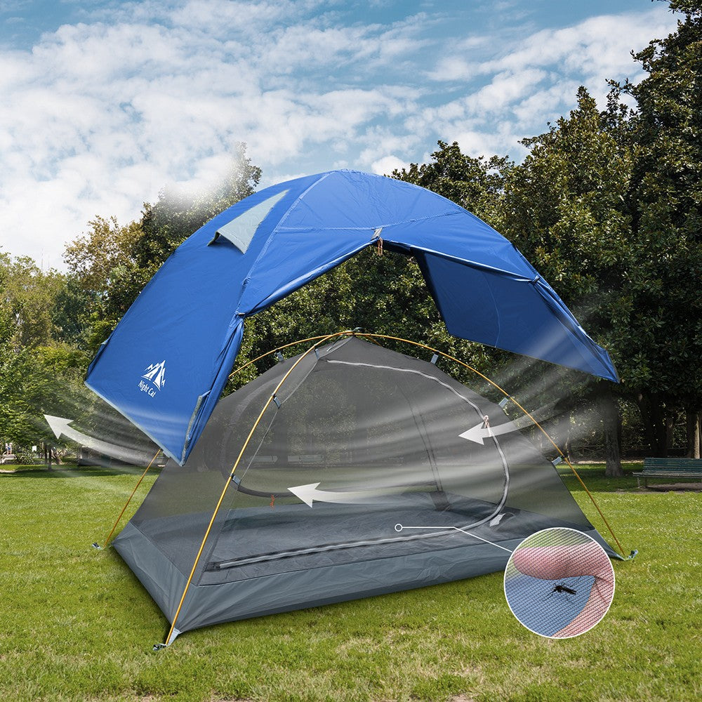 2 Person Waterproof Backpacking Tent with Aluminum Frame for Camping and Hiking