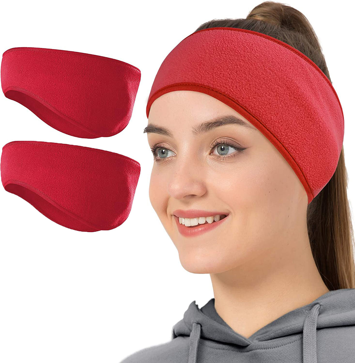 Winter Ear Warmer Headbands for Men Women Kids - Fleece Ski & Outdoor Gear