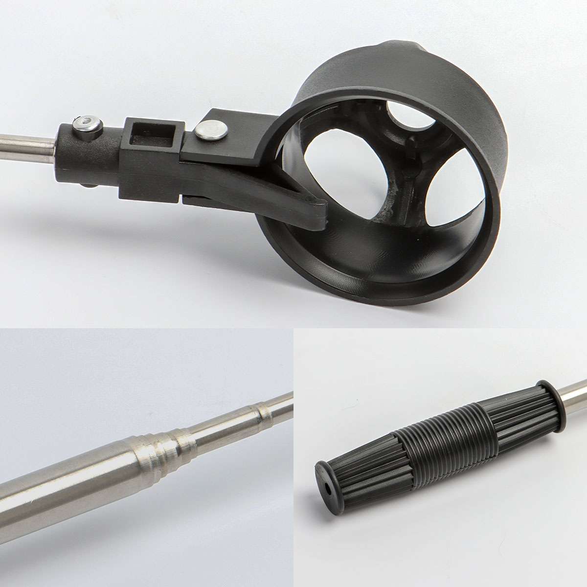 Telescopic Golf Ball Retriever with Movable Scoop - Stainless Steel & ABS Handle