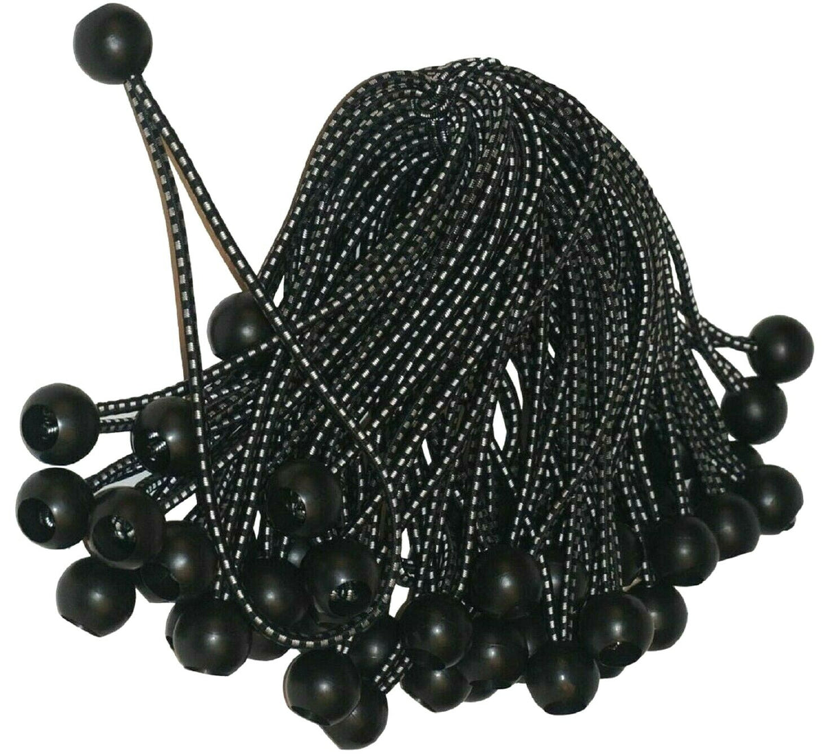 100pcs 9-Inch Black Bungee Cords Heavy Duty Tarp Tie Down Straps