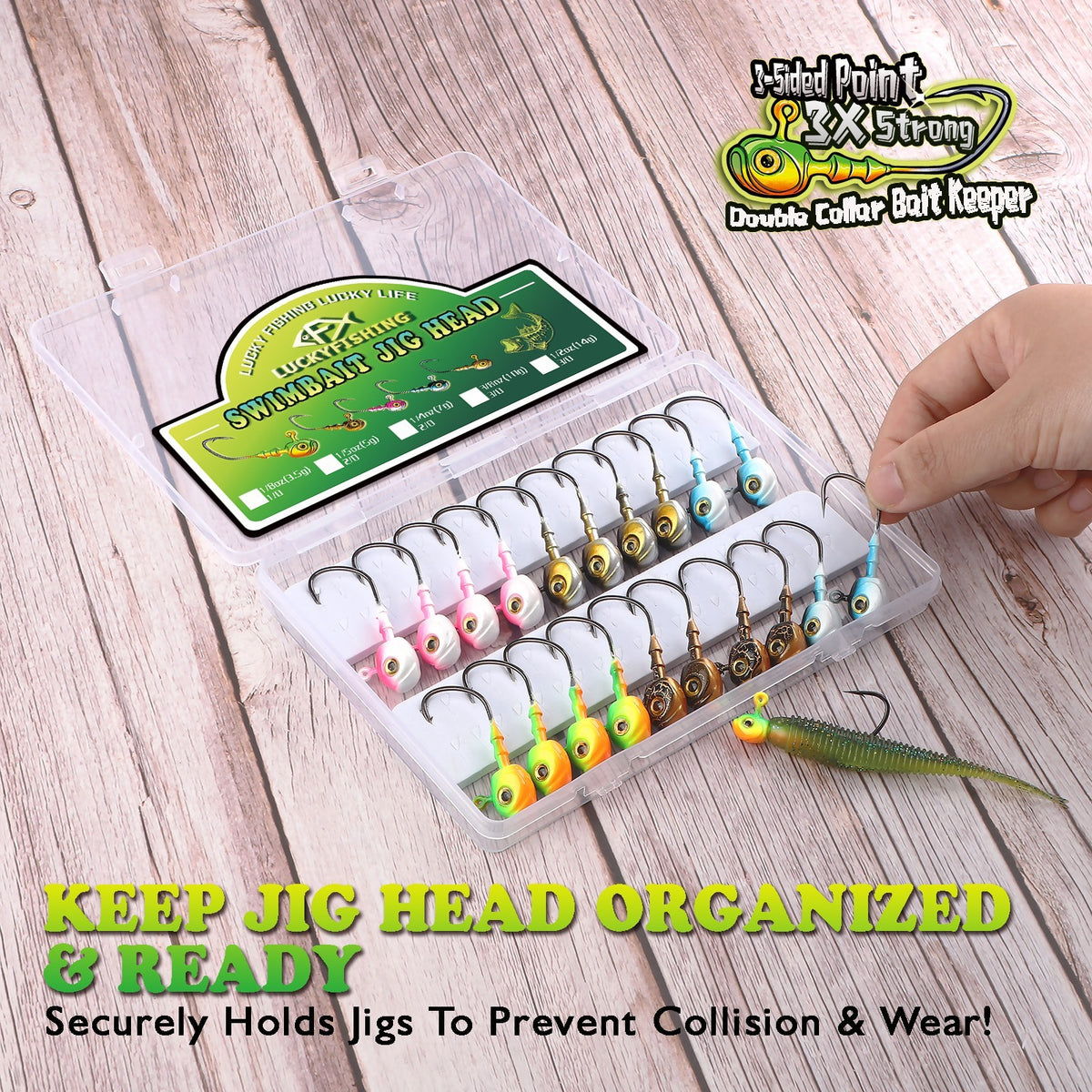 Fishing Jig Heads Kit for Soft Baits 20-40PCS Multiple Weights