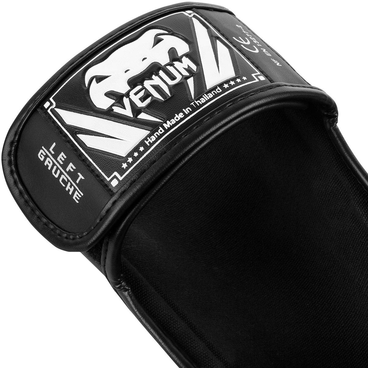 Lightweight MMA Shin Guards for Standup Fighting - Black & White, Multiple Sizes